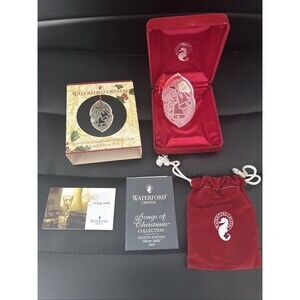 2003 Waterford Crystal Songs Of Christmas Silver Bells Ornament Box Pouch